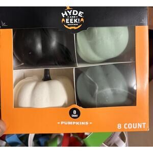 Hyde & EEK!  8pk Pumpkins Indoor Decorative Black White Green NIB